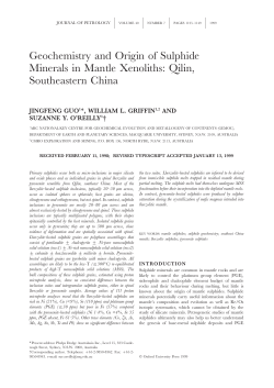 Geochemistry and Origin of Sulphide Minerals in