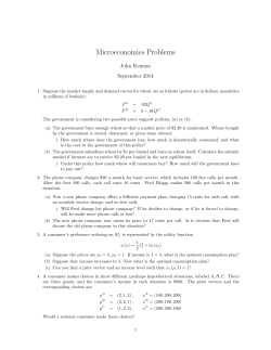 Microeconomics Problems
