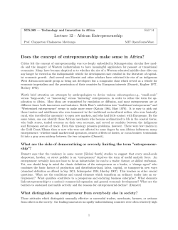 African Entrepreneurship