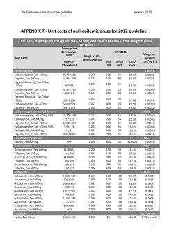 APPENDIX T - Unit costs of anti-epileptic drugs for 2012