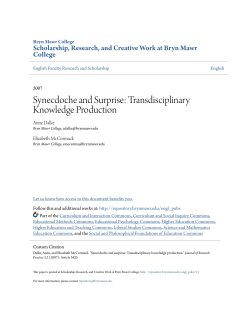 Synecdoche and Surprise: Transdisciplinary Knowledge Production