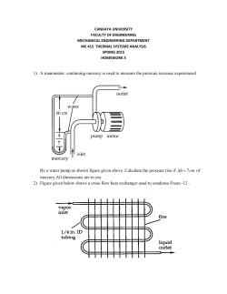 1) A manometer containing mercury is used to measure the