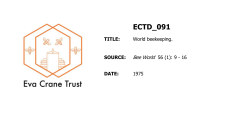 World beekeeping - Eva Crane Trust