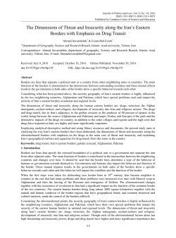 The Dimensions of Threat and Insecurity along the Iran`s Eastern