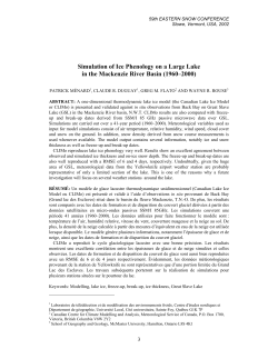 Simulation of Ice Phenology on a Large Lake in the Mackenzie River