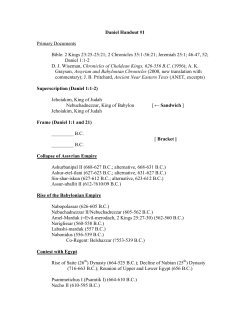 Daniel Handout #1 Primary Documents Bible: 2 Kings 23:25
