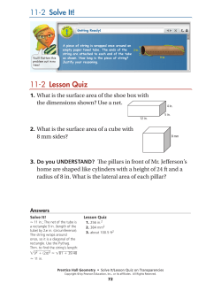 11-2 Lesson Quiz 11-2 Solve It!