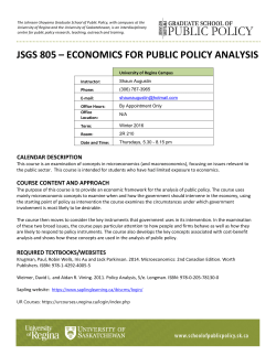 jsgs 805 &ndash; economics for public policy analysis