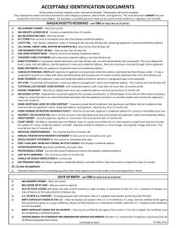 Acceptable Identification Documents