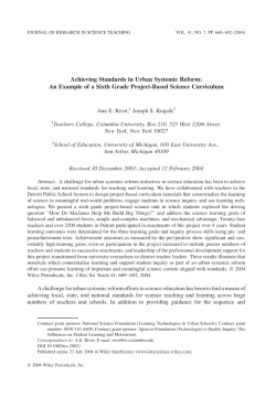 Achieving standards in urban systemic reform: An