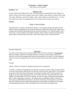 The Outsiders &ndash; Chapter Template With directions and examples