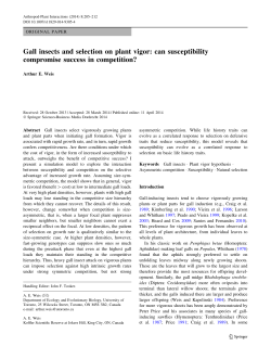 Gall insects and selection on plant vigor: can susceptibility
