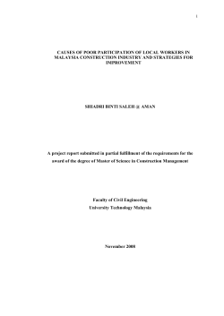 i CAUSES OF POOR PARTICIPATION OF LOCAL WORKERS IN