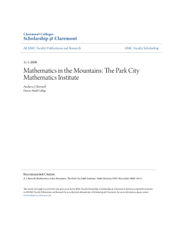 Mathematics in the Mountains: The Park City Mathematics Institute