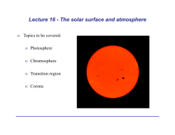 Lecture 16 - The solar surface and atmosphere