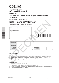 The rise and decline of the Mughal Empire in India 1526-1739