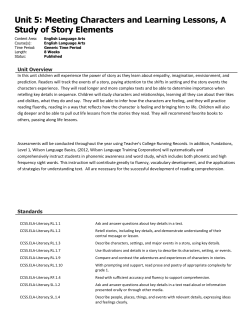 Meeting Characters and Learning Lessons, A Study of