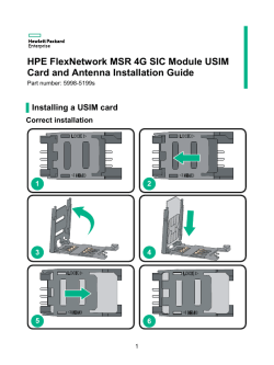 HPE FlexNetwork MSR 4G SIC Module USIM Card and Antenna