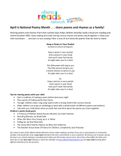 April is National Poetry Month . . . share poems and rhymes as a