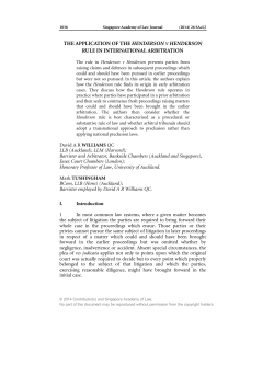 THE APPLICATION OF THE HENDERSON V HENDERSON RULE