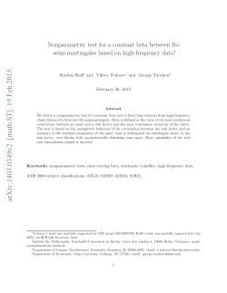 Nonparametric test for a constant beta between\ Ito semi