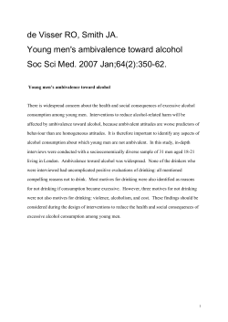 Young mens ambivalence toward alcohol