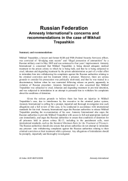Russian Federation - Amnesty International