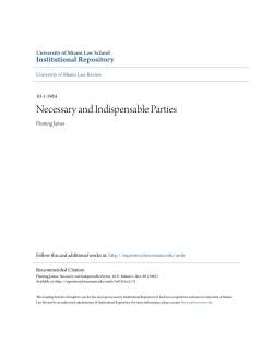 Necessary and Indispensable Parties