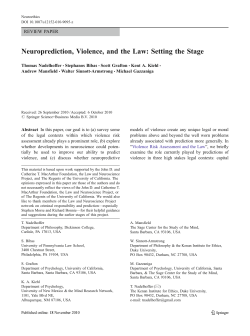 Neuroprediction, Violence, and the Law: Setting the