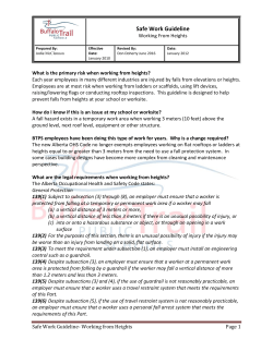 Safe Work Guideline- Working From Heights