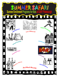 2016 Summer Safari program