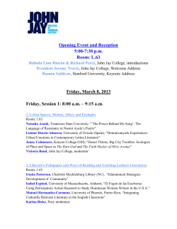 8:00 am &ndash; 9:15 am - John Jay College of Criminal Justice
