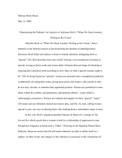 Dismounting the Pedestal: An Analysis of Adrienne Rich`s