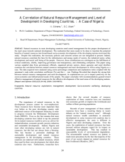 A Correlation of Natural Resource Management and Level of