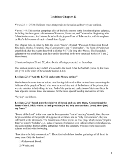 Leviticus Chapter 23 - Discover Revelation