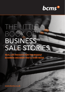 THE LITTLE BOOK OF BUSINESS SALE STORIES