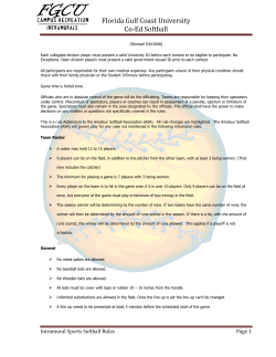 Coed Intramural Softball Rules - Florida Gulf Coast University