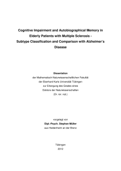 Cognitive Impairment and Autobiographical Memory in Elderly