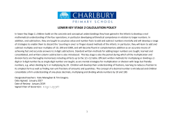 LOWER KEY STAGE 2 CALCULATION POLICY