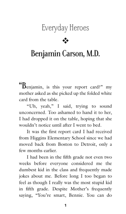 Everyday Heroes Benjamin Carson, MD