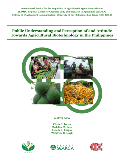 Public Understanding and Perception of and Attitude