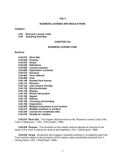 Title 5 - Business Licenses and Regulations