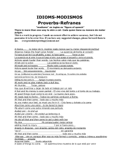IDIOMS-MODISMOS Proverbs-Refranes
