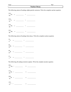 Nuclear decay worksheet