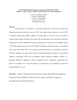 Gentle Destruction of TATP - University of Rhode Island