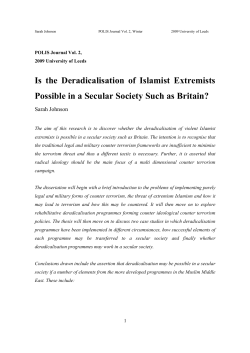 Is the Deradicalisation of Islamist Extremists Possible in a Secular