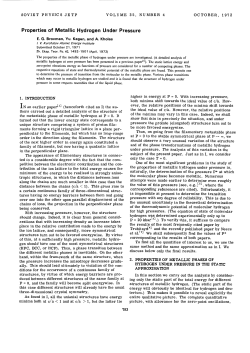 Properties of Metallic Hydrogen Under Pressure
