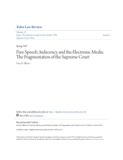 Free Speech, Indecency and the Electronic Media