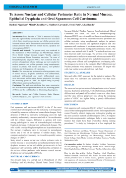 To Assess Nuclear and Cellular Perimeter Ratio in Normal Mucosa