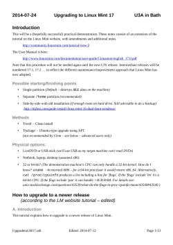 2014-07-24 Upgrading to Linux Mint 17 U3A in Bath Introduction